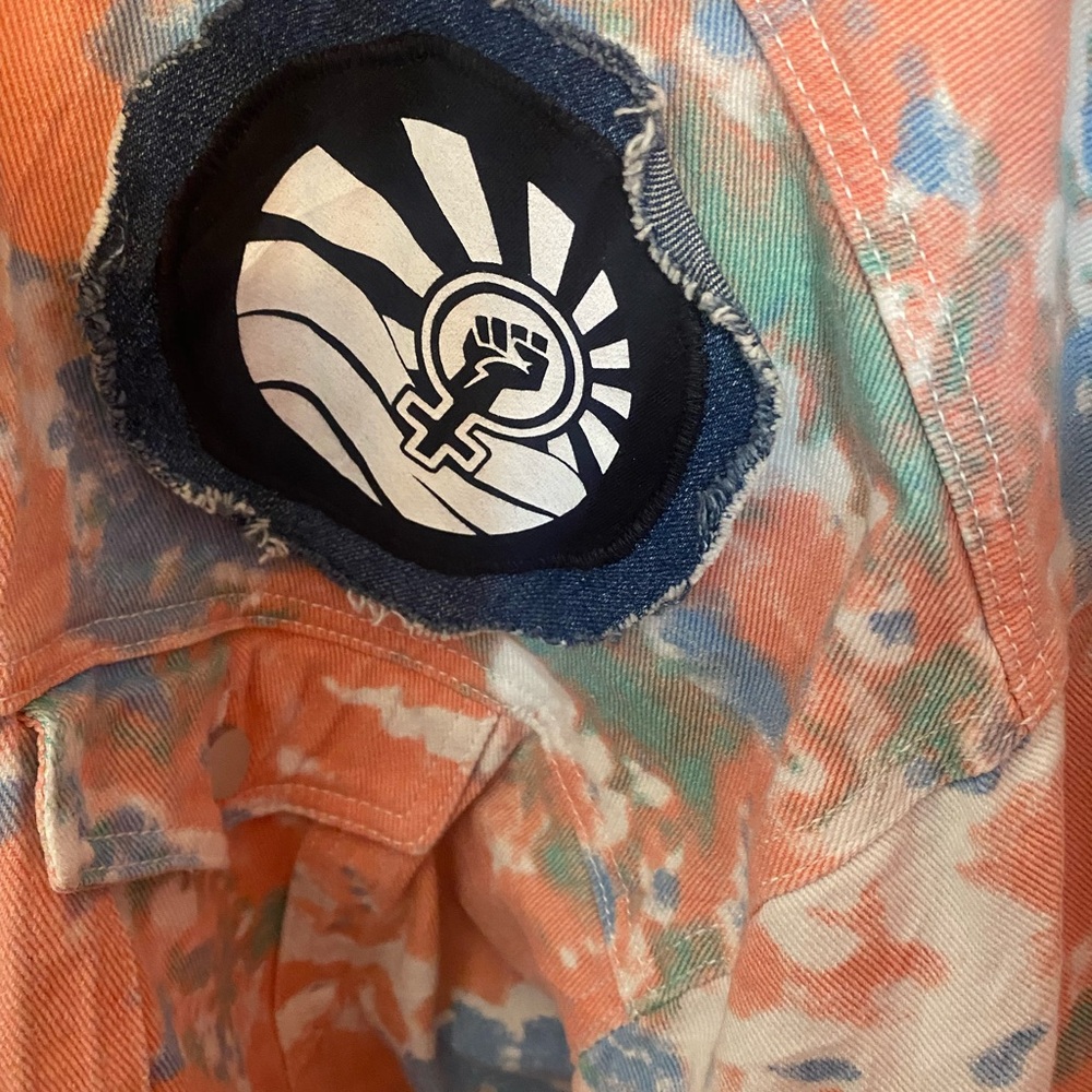 Tie-Dye Denim Jacket - Coral Multi - Picture 4 of 5